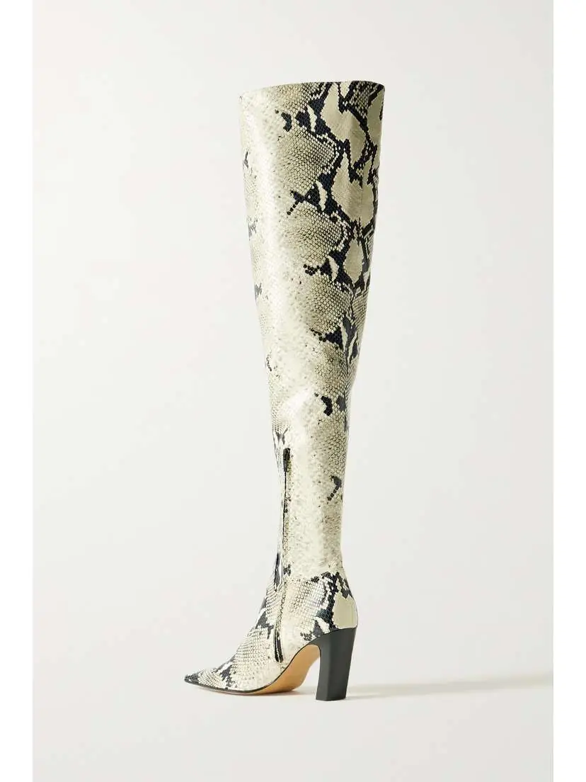 Khaite Marfa Snake-effect Leather Over-the-knee Boots | Thumbnail 3 Khaite Marfa Snake-effect Leather Over-the-knee Boots | Thumbnail 3