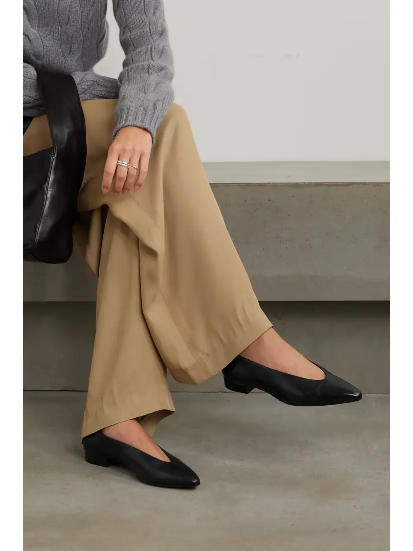 Loro Piana Rebecca Leather Point-toe Flats | Thumbnail 2