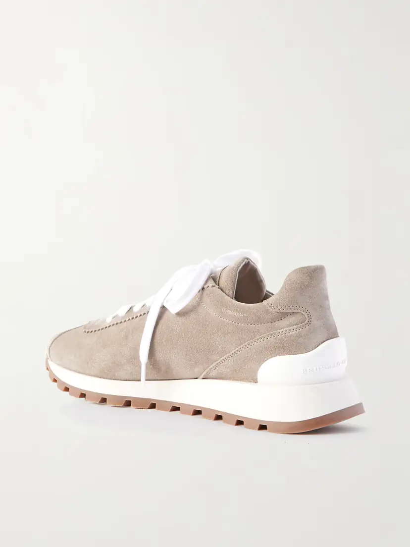 Brunello Cucinelli Bead-embellished Suede Sneakers | Thumbnail 3 Brunello Cucinelli Bead-embellished Suede Sneakers | Thumbnail 3