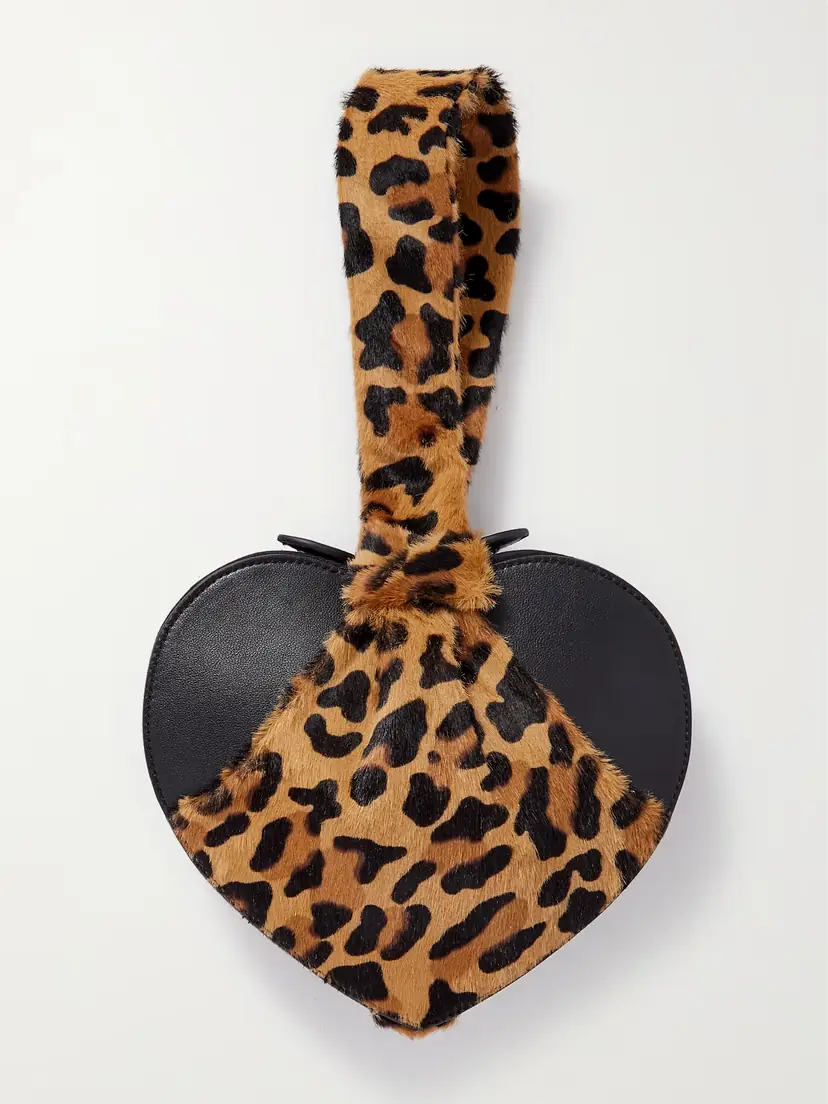 Alaïa Le Cache Coeur Leopard-print Pony Hair And Leather Clutch | Thumbnail 3
