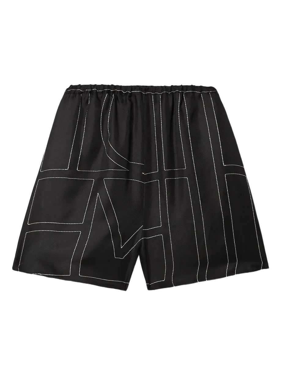 TOTEME Embroidered Silk-twill Shorts