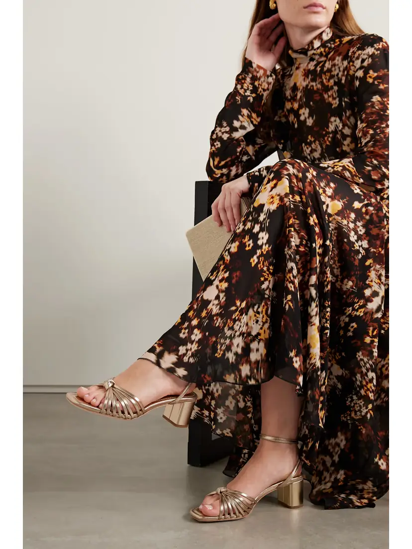 Loeffler Randall + Net Sustain Olivia Knotted Metallic Leather Sandals | Thumbnail 2 Loeffler Randall + Net Sustain Olivia Knotted Metallic Leather Sandals | Thumbnail 2