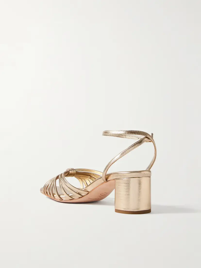Loeffler Randall + Net Sustain Olivia Knotted Metallic Leather Sandals | Thumbnail 3 Loeffler Randall + Net Sustain Olivia Knotted Metallic Leather Sandals | Thumbnail 3