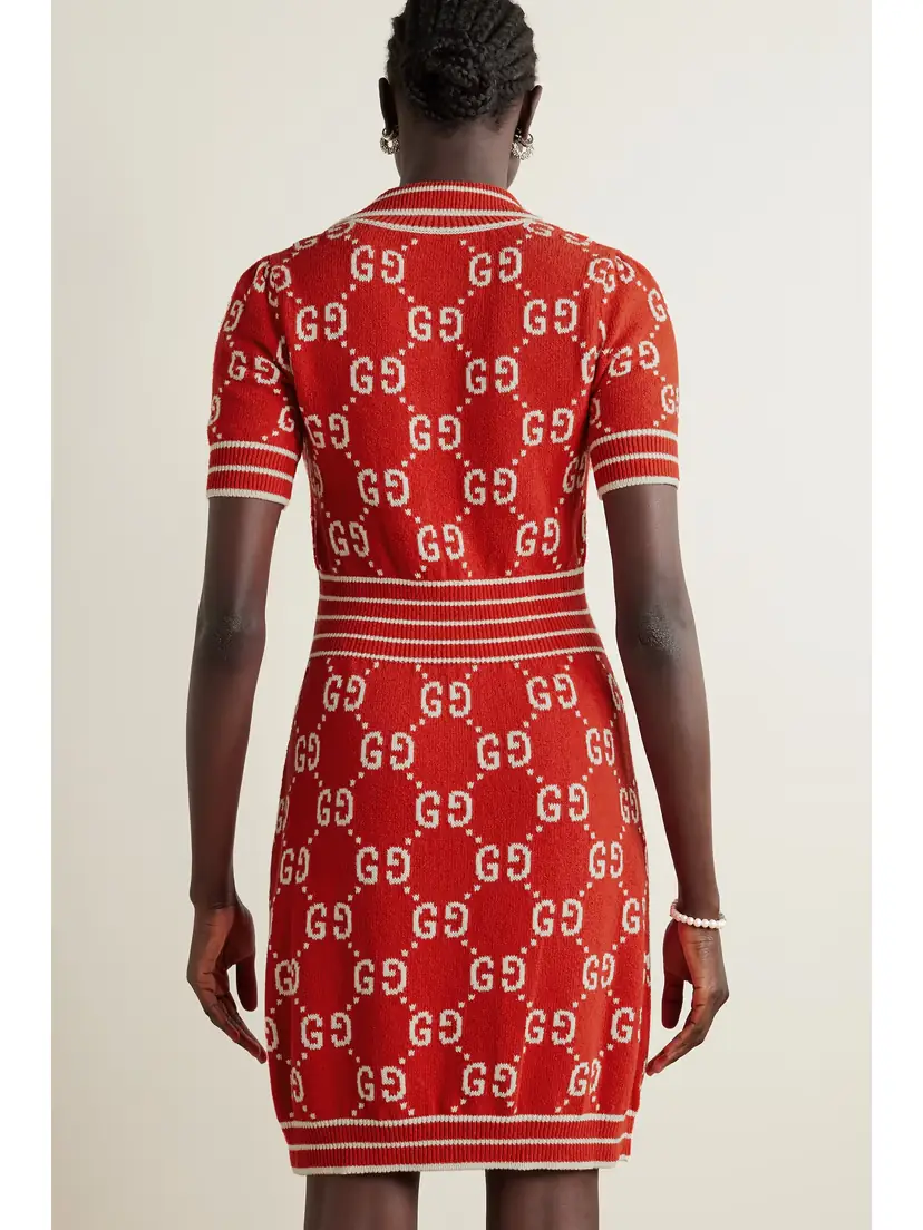 Gucci Cotton-blend Jacquard Mini Dress | Thumbnail 3 Gucci Cotton-blend Jacquard Mini Dress | Thumbnail 3