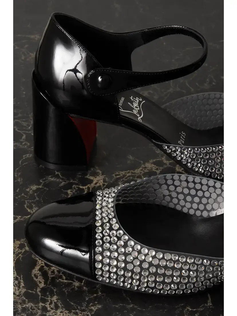 Christian Louboutin Miss Mj Strass 55 Pvc And Patent-leather Mary Jane Pumps | Thumbnail 4 Christian Louboutin Miss Mj Strass 55 Pvc And Patent-leather Mary Jane Pumps | Thumbnail 4