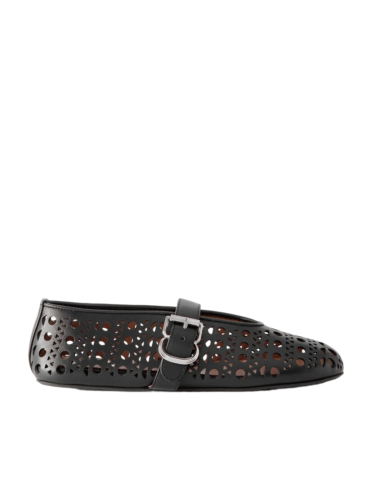 Perforated Leather Ballet Pumps