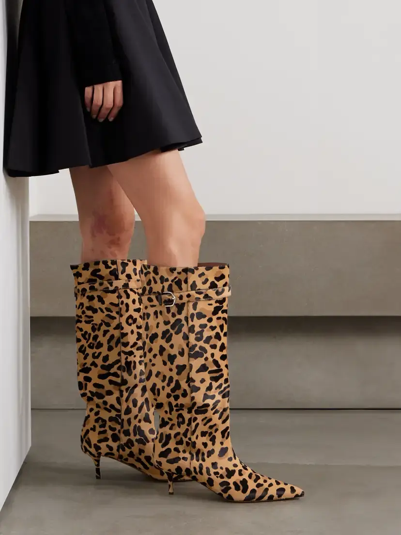 Alaïa 55 Cutout Leopard-print Suede Knee Boots | Thumbnail 2 Alaïa 55 Cutout Leopard-print Suede Knee Boots | Thumbnail 2