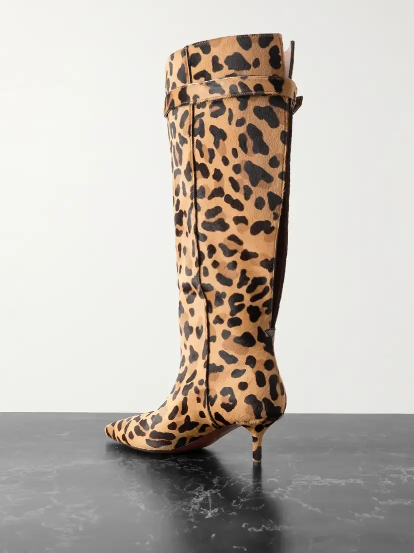 Alaïa 55 Cutout Leopard-print Suede Knee Boots | Thumbnail 3 Alaïa 55 Cutout Leopard-print Suede Knee Boots | Thumbnail 3