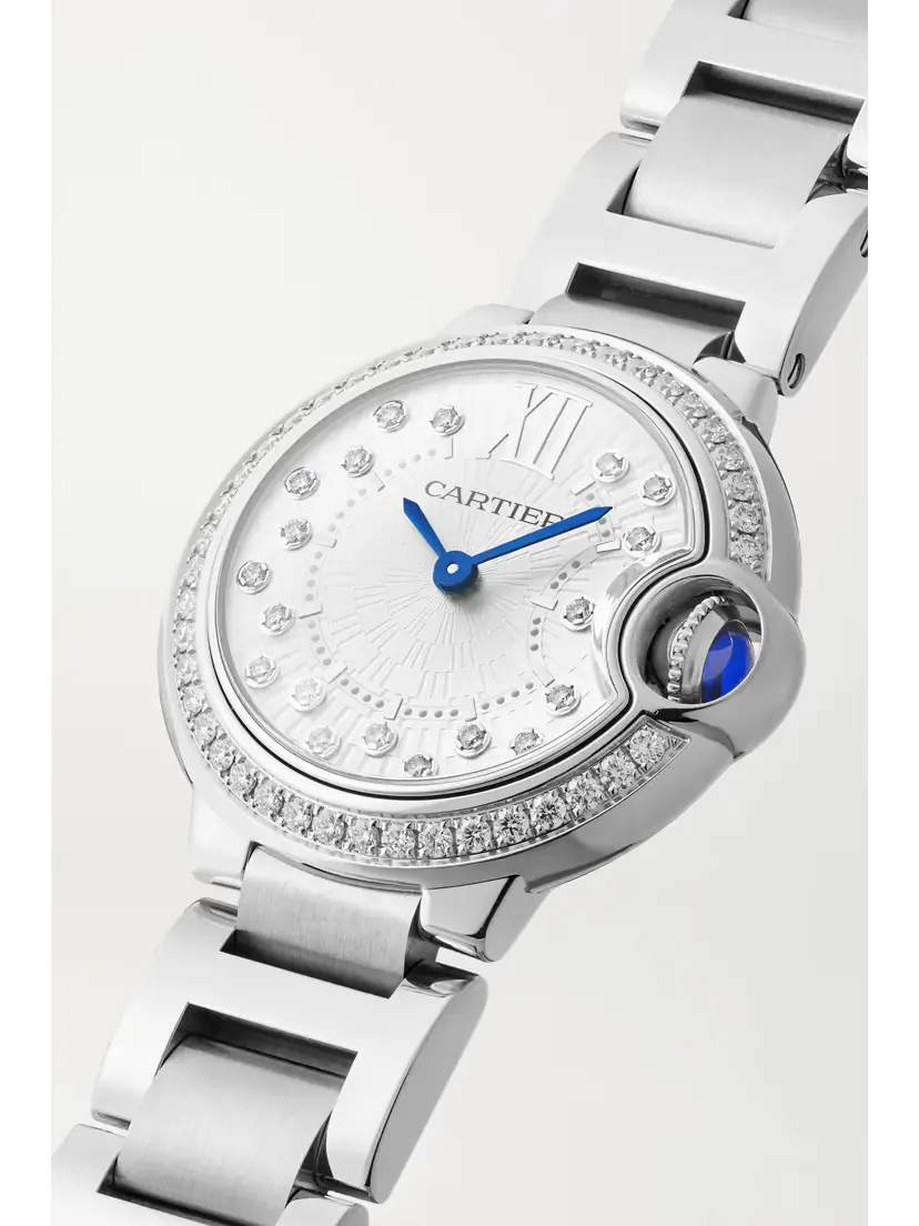 Cartier Ballon Bleu De 28mm Stainless Steel And Diamond Watch | Thumbnail 3 Cartier Ballon Bleu De 28mm Stainless Steel And Diamond Watch | Thumbnail 3