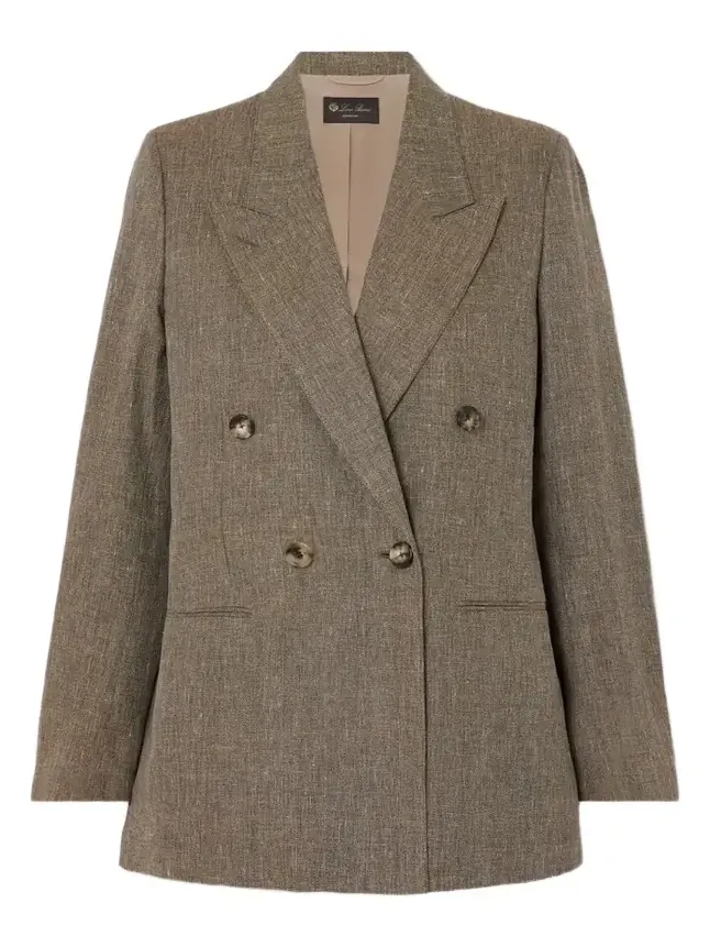 Loro Piana Aurora Double-breasted Woven Blazer