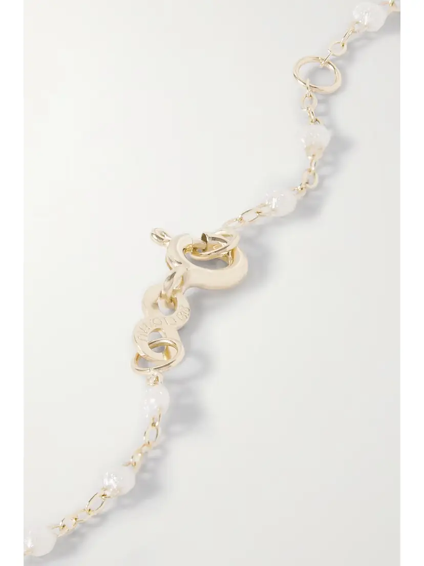 Gigi Clozeau Lucky Letter 18-karat Gold, Resin And Diamond Necklace | Thumbnail 3