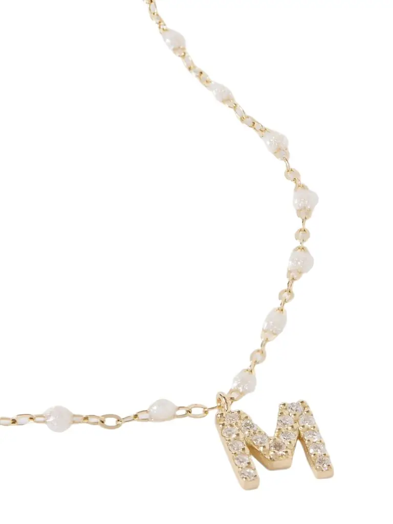 Lucky Letter 18-karat Gold, Resin And Diamond Necklace