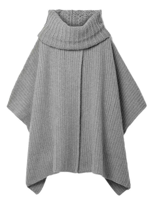 Loro Piana Waipara Ribbed-knit Turtleneck Cashmere Cape