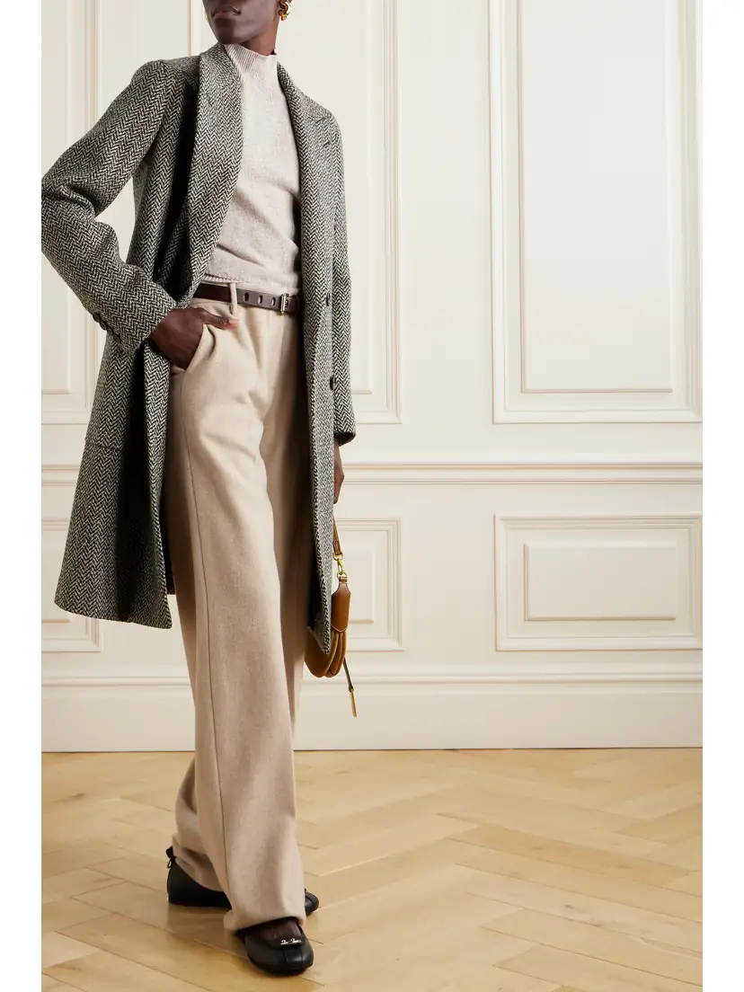 Loro Piana Herwin Double-breasted Herringbone Linen And Cashmere-blend Coat | Thumbnail 2 Loro Piana Herwin Double-breasted Herringbone Linen And Cashmere-blend Coat | Thumbnail 2