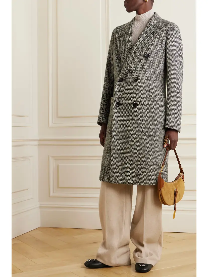 Loro Piana Herwin Double-breasted Herringbone Linen And Cashmere-blend Coat | Thumbnail 3 Loro Piana Herwin Double-breasted Herringbone Linen And Cashmere-blend Coat | Thumbnail 3