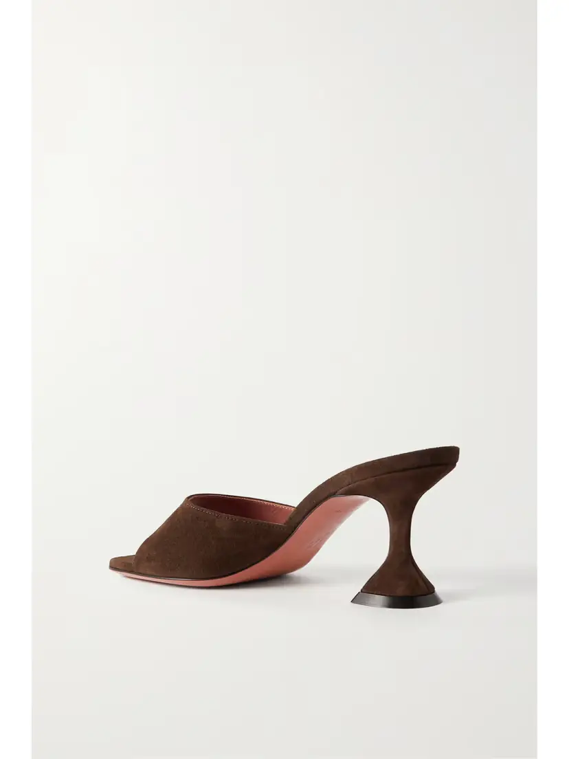 Amina Muaddi Lupita Suede Mules | Thumbnail 3 Amina Muaddi Lupita Suede Mules | Thumbnail 3