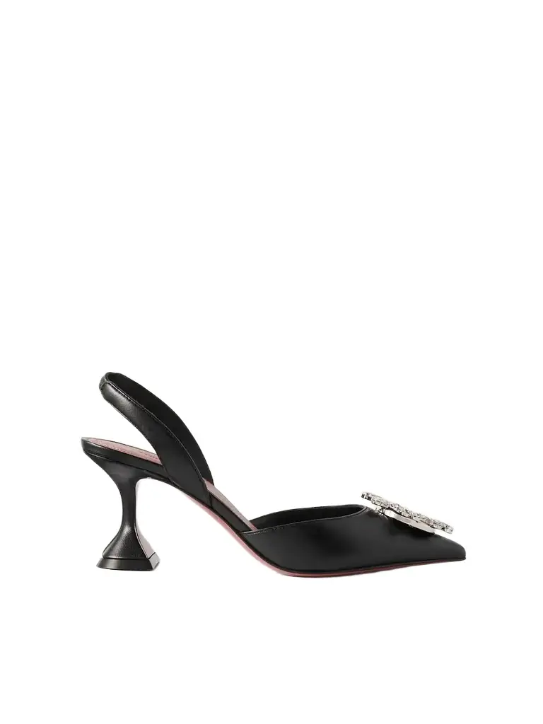 Amina Muaddi Begum Swarovski Crystal-embellished Leather Slingback Pumps | Image 1 Amina Muaddi Begum Swarovski Crystal-embellished Leather Slingback Pumps | Image 1