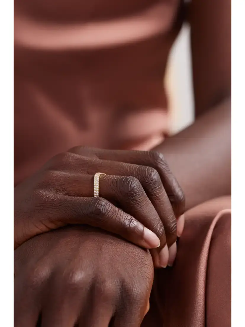 Anita Ko Curved 18-karat Gold Diamond Ring | Thumbnail 2