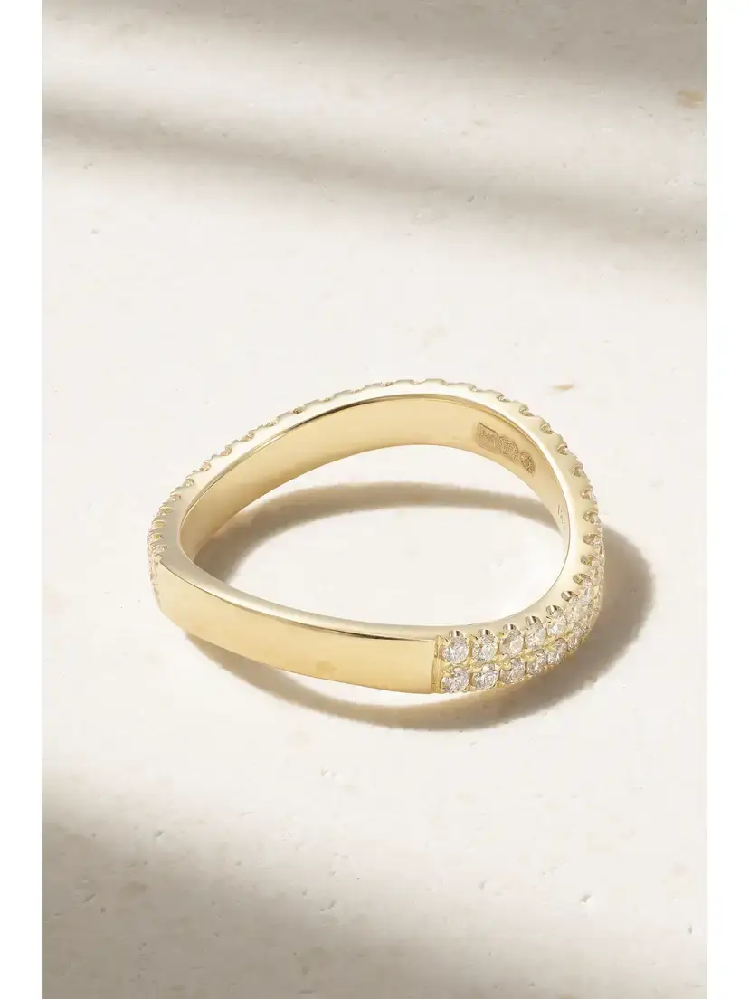 Anita Ko Curved 18-karat Gold Diamond Ring | Thumbnail 3
