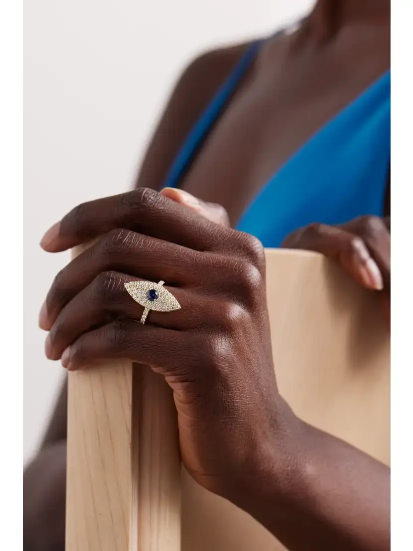 Anita Ko Evil Eye 18-karat Gold, Sapphire And Diamond Ring | Thumbnail 2