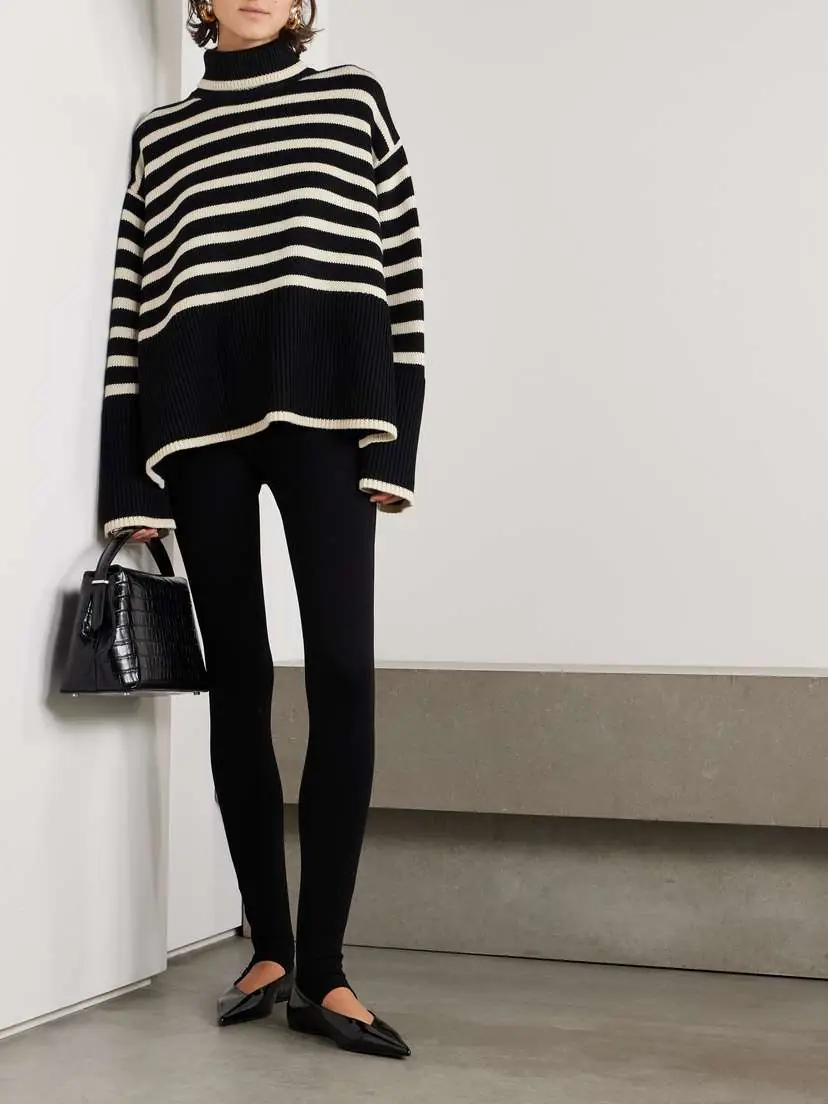 TOTEME Striped Wool-blend Turtleneck Sweater | Thumbnail 2