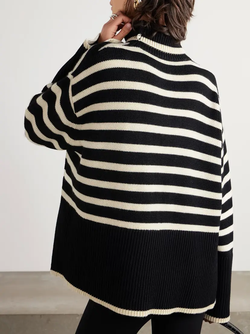 TOTEME Striped Wool-blend Turtleneck Sweater | Thumbnail 3
