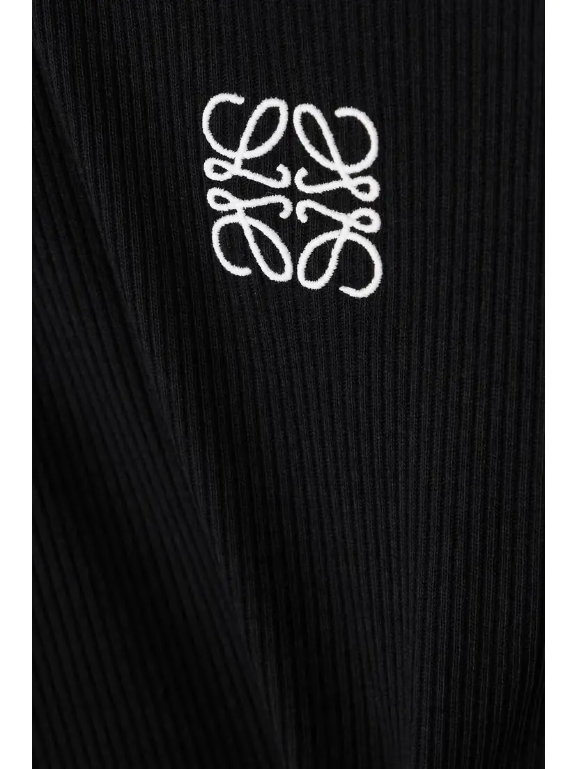 Loewe Anagram Embroidered Ribbed Cotton-jersey Midi Dress | Thumbnail 4 Loewe Anagram Embroidered Ribbed Cotton-jersey Midi Dress | Thumbnail 4