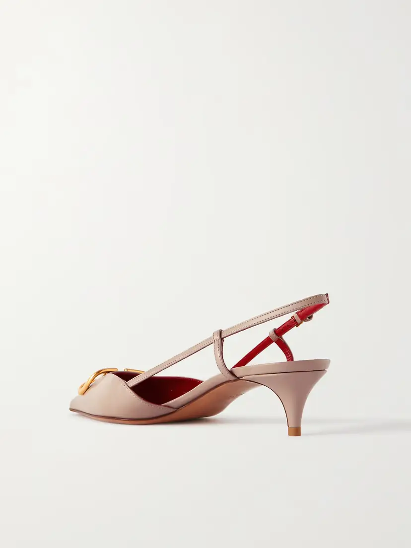 Valentino Garavani Go Logo 40 Embellished Leather Slingback Pumps | Thumbnail 3 Valentino Garavani Go Logo 40 Embellished Leather Slingback Pumps | Thumbnail 3