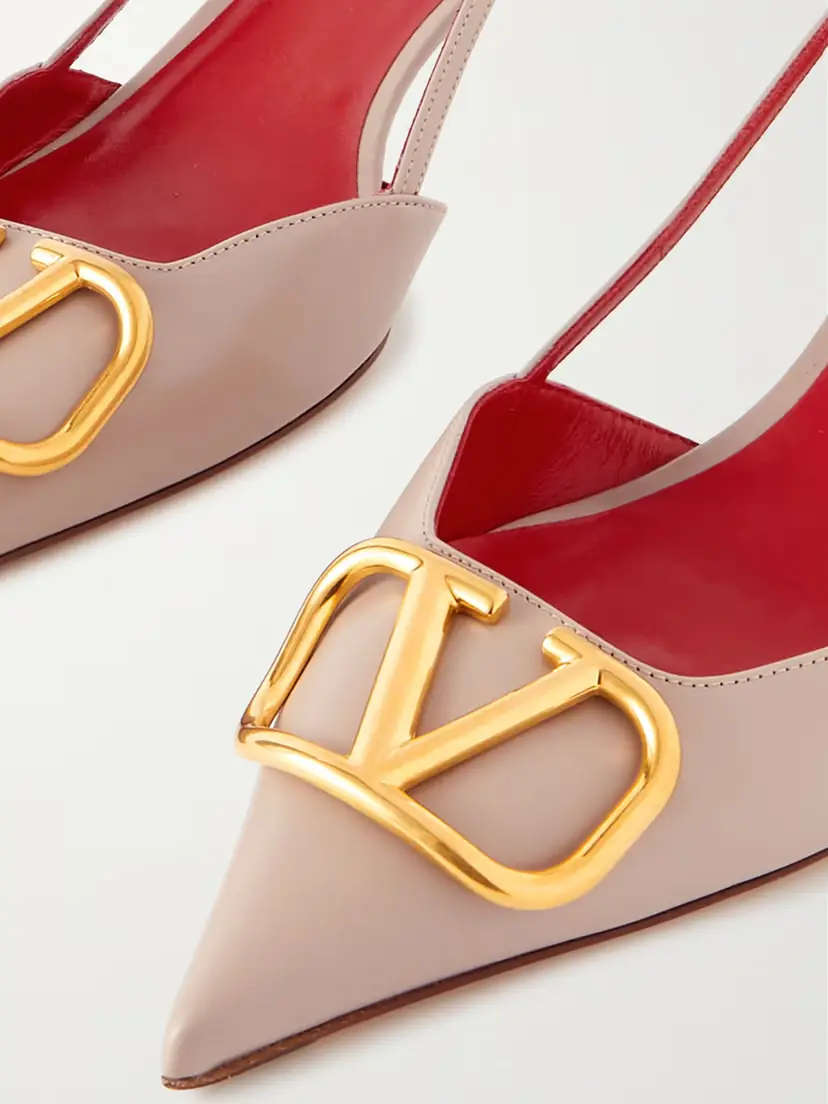 Valentino Garavani Go Logo 40 Embellished Leather Slingback Pumps | Thumbnail 4 Valentino Garavani Go Logo 40 Embellished Leather Slingback Pumps | Thumbnail 4