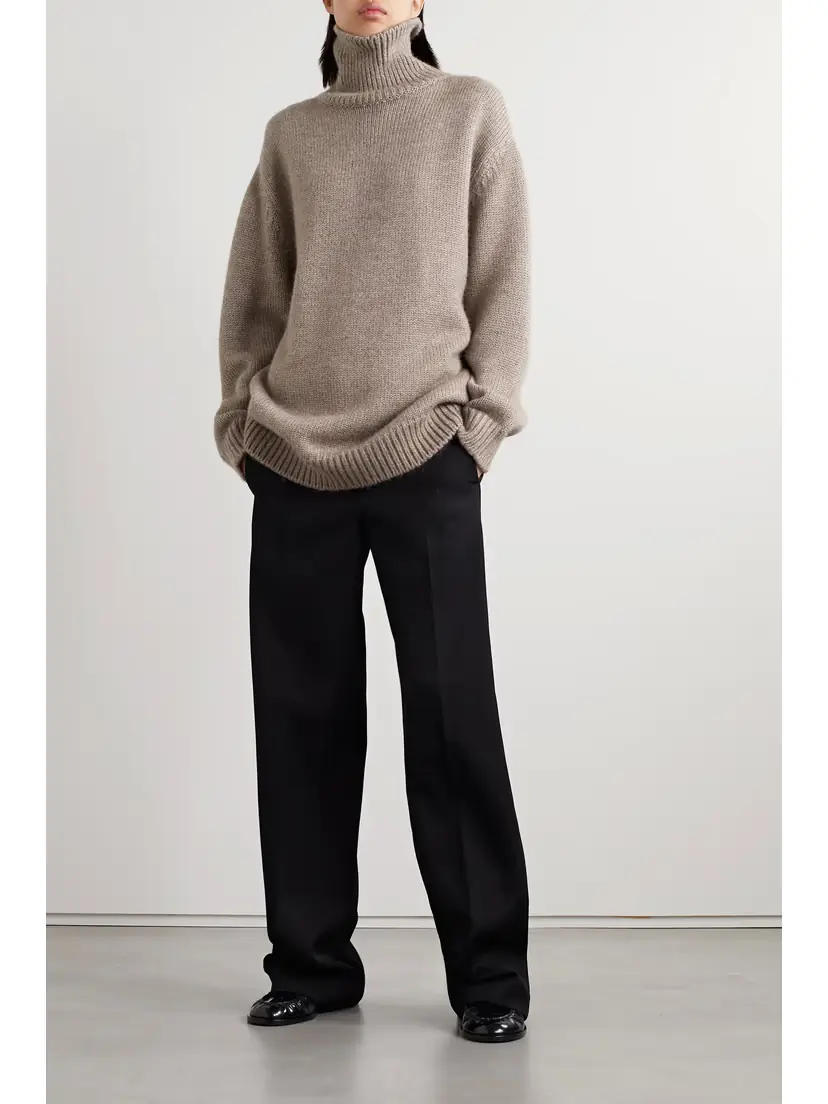 The Row Elu Oversized Alpaca And Silk-blend Turtleneck Sweater | Thumbnail 2 The Row Elu Oversized Alpaca And Silk-blend Turtleneck Sweater | Thumbnail 2