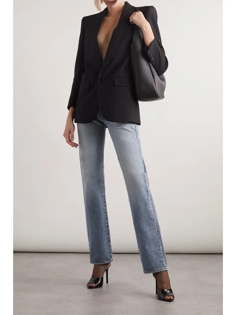 Saint Laurent Cassandre Embellished High-rise Straight-leg Jeans | Thumbnail 2