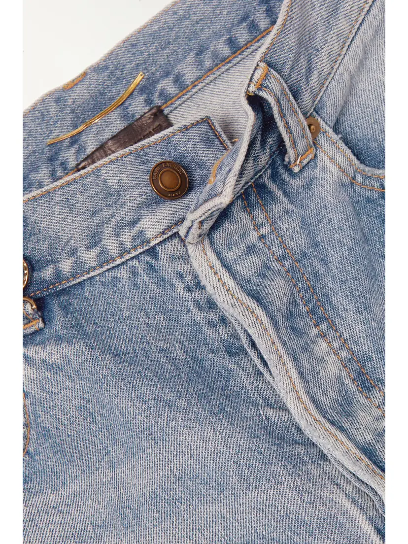 Saint Laurent Cassandre Embellished High-rise Straight-leg Jeans | Thumbnail 5