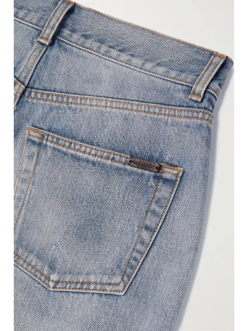 Saint Laurent Cassandre Embellished High-rise Straight-leg Jeans | Thumbnail 6
