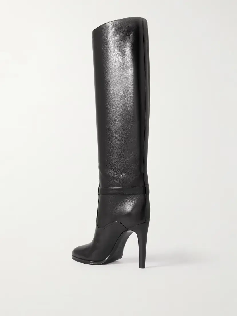 Saint Laurent Diane Logo-embellished Leather Knee Boots | Thumbnail 3 Saint Laurent Diane Logo-embellished Leather Knee Boots | Thumbnail 3