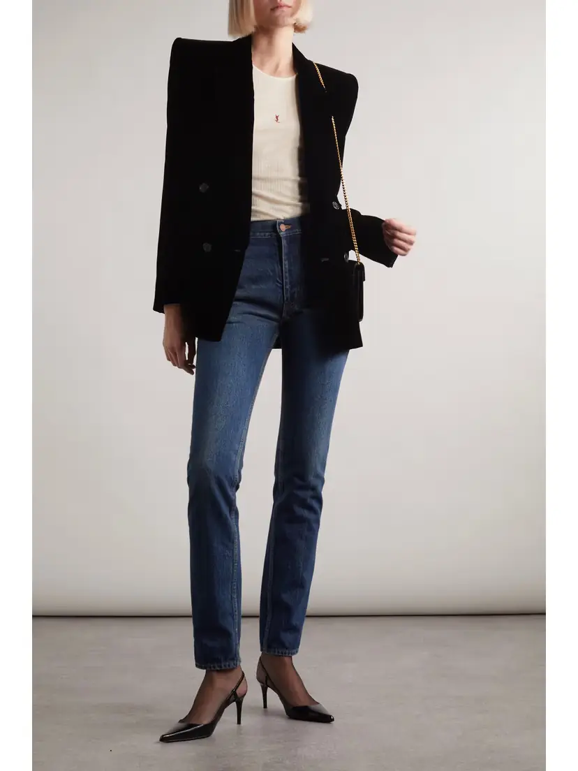 Saint Laurent Cassandre Embroidered Ribbed Wool Tank | Thumbnail 2