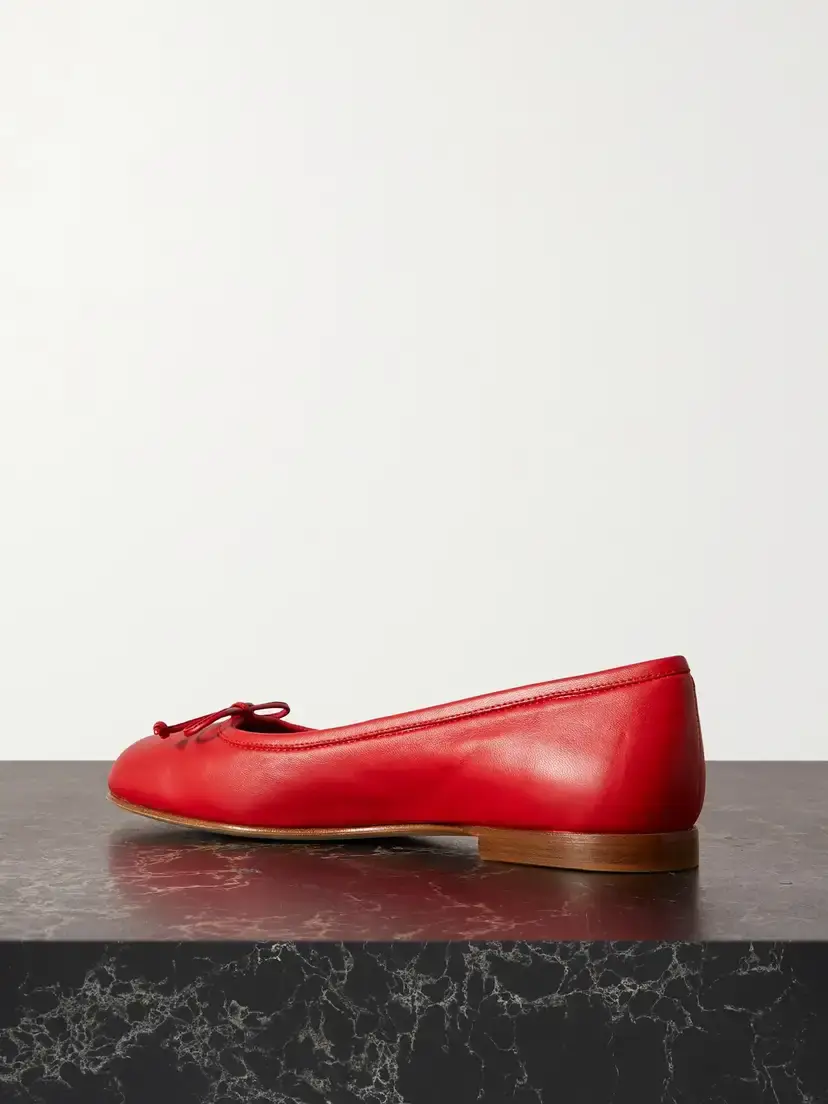 Manolo Blahnik Veralli Bow-detailed Leather Ballet Flats | Thumbnail 3