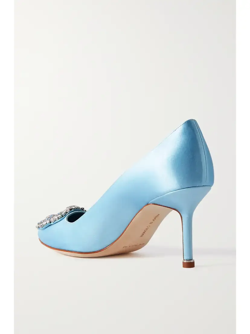 Manolo Blahnik Hangisi Opal 70 Crystal-embellished Satin Pumps | Thumbnail 3 Manolo Blahnik Hangisi Opal 70 Crystal-embellished Satin Pumps | Thumbnail 3