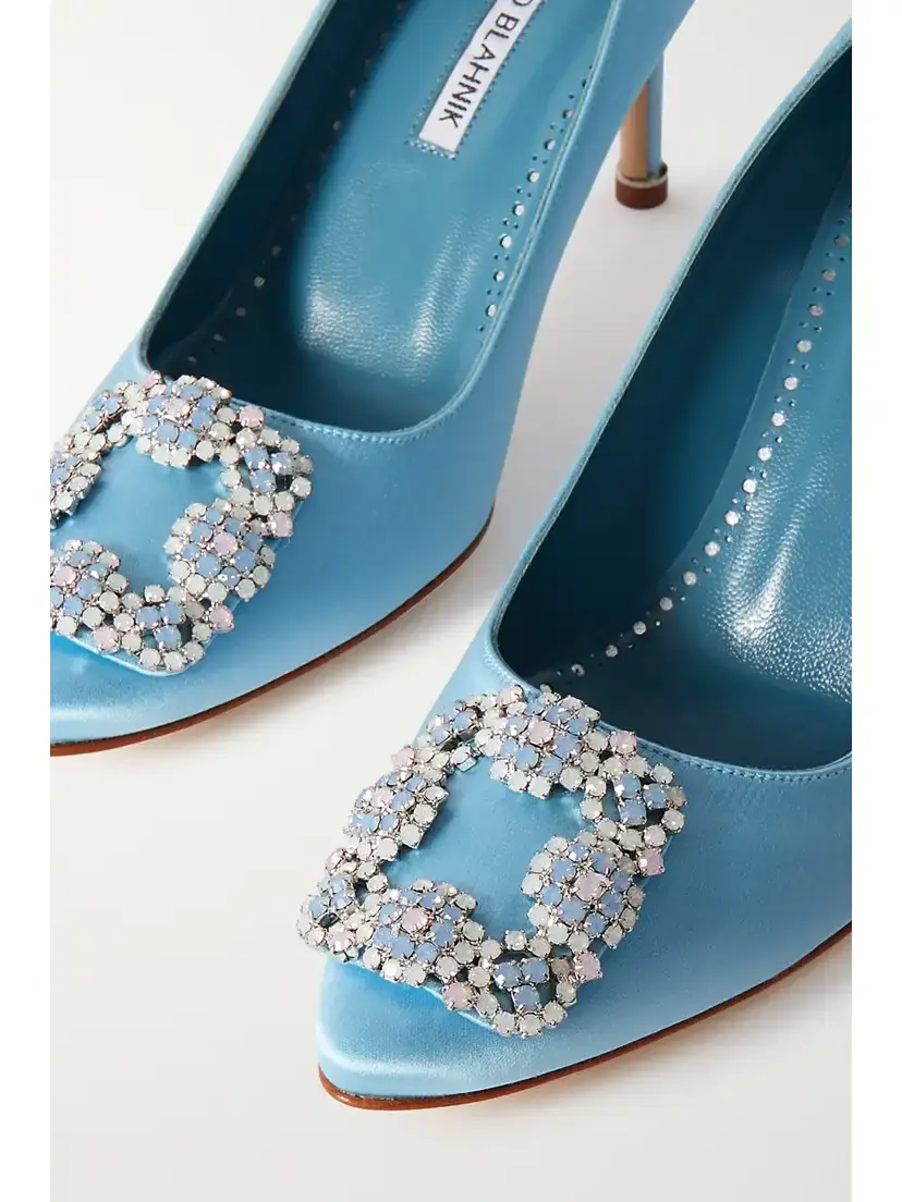 Manolo Blahnik Hangisi Opal 70 Crystal-embellished Satin Pumps | Thumbnail 4 Manolo Blahnik Hangisi Opal 70 Crystal-embellished Satin Pumps | Thumbnail 4