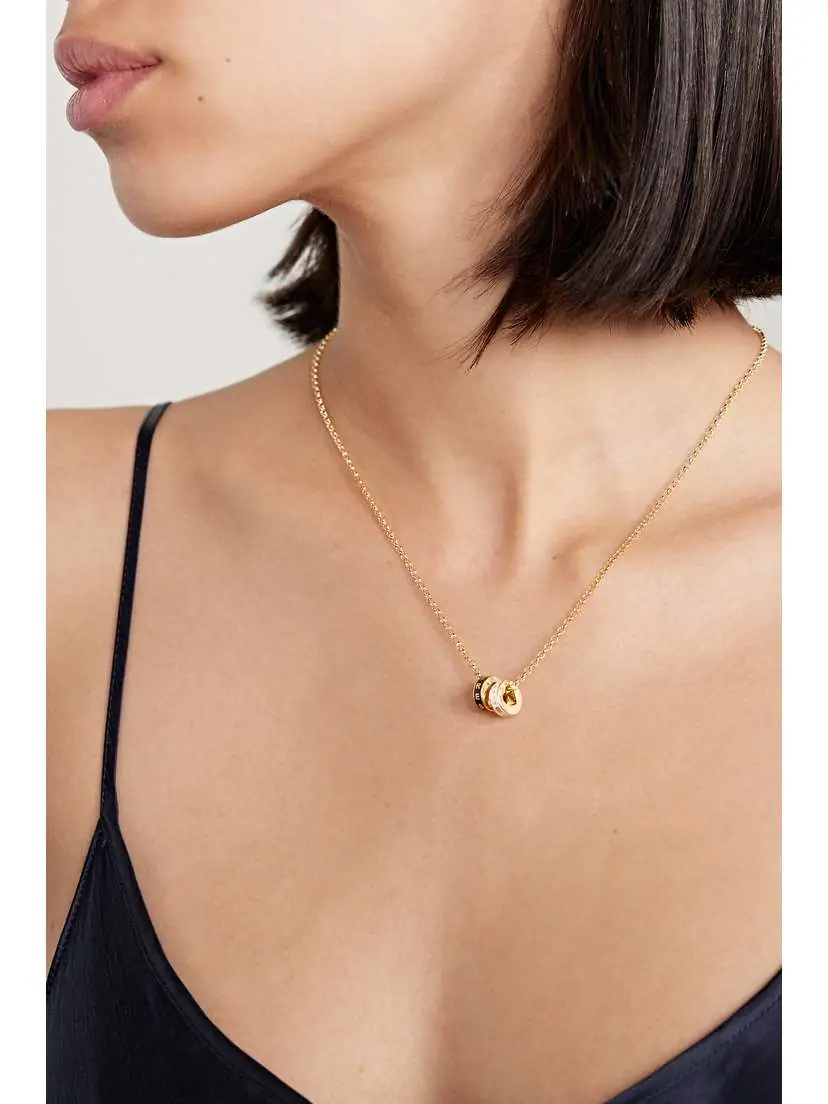 Foundrae Resilience + Wholeness Heart Beat 18-karat Gold And Enamel Necklace | Thumbnail 2