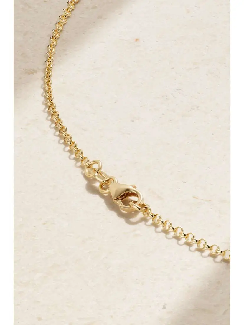 Foundrae Resilience + Wholeness Heart Beat 18-karat Gold And Enamel Necklace | Thumbnail 3