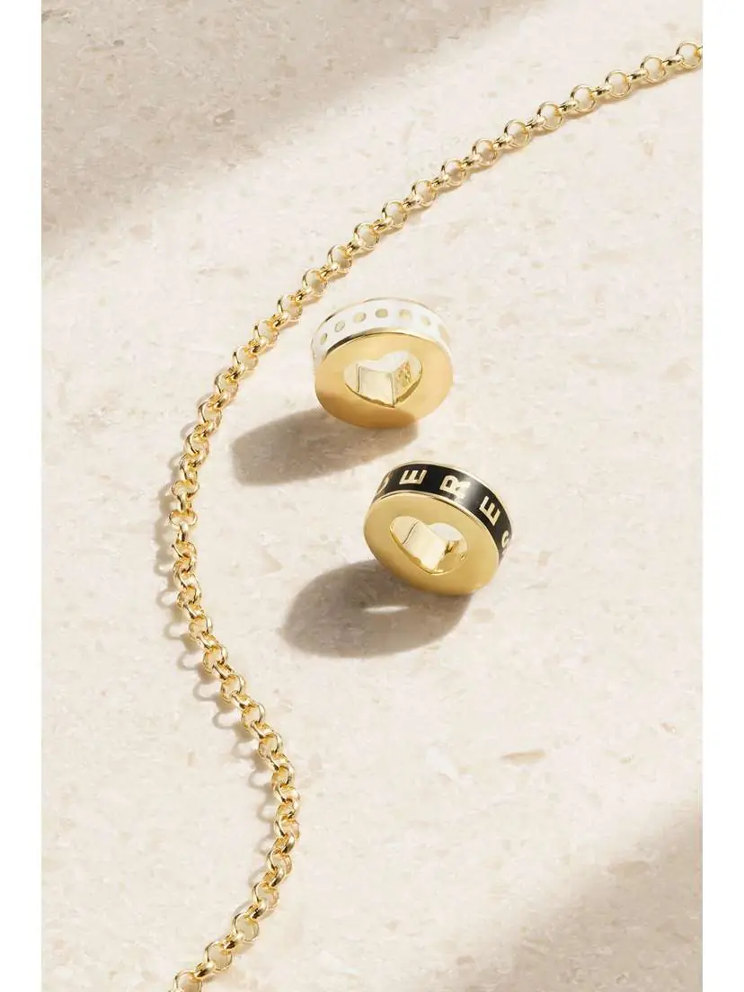 Foundrae Resilience + Wholeness Heart Beat 18-karat Gold And Enamel Necklace | Thumbnail 4