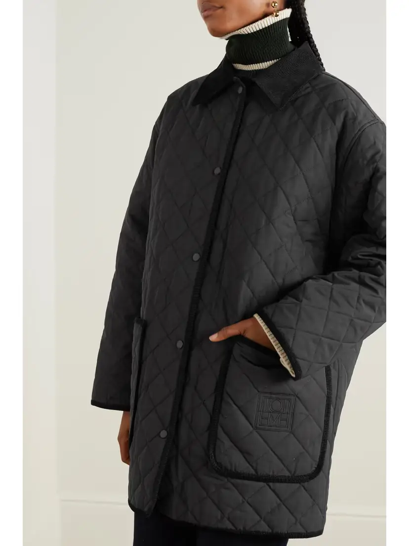 TOTEME Oversized Corduroy-trimmed Quilted Organic Cotton-blend Jacket | Thumbnail 3