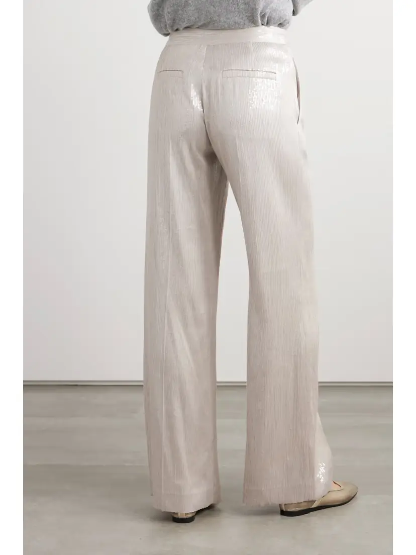 Brunello Cucinelli Sequined Crepe Wide-leg Pants | Thumbnail 4 Brunello Cucinelli Sequined Crepe Wide-leg Pants | Thumbnail 4