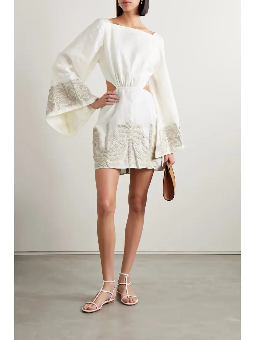 Johanna Ortiz + Net Sustain Shared Present Embroidered Linen And Cotton-blend Mini Dress | Thumbnail 2 Johanna Ortiz + Net Sustain Shared Present Embroidered Linen And Cotton-blend Mini Dress | Thumbnail 2