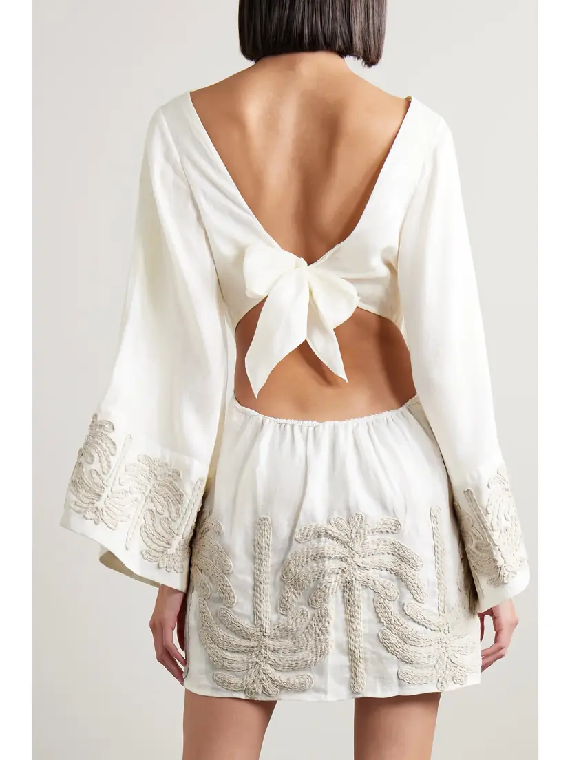Johanna Ortiz + Net Sustain Shared Present Embroidered Linen And Cotton-blend Mini Dress | Thumbnail 3 Johanna Ortiz + Net Sustain Shared Present Embroidered Linen And Cotton-blend Mini Dress | Thumbnail 3