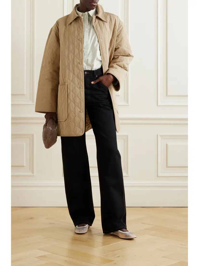 TOTEME Oversized Corduroy-trimmed Quilted Organic Cotton-blend Jacket | Thumbnail 2 TOTEME Oversized Corduroy-trimmed Quilted Organic Cotton-blend Jacket | Thumbnail 2
