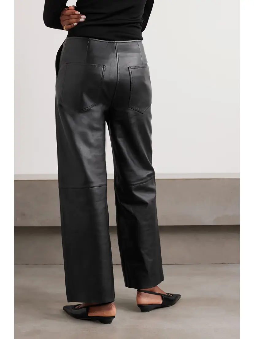 TOTEME + Net Sustain Paneled Leather Wide-leg Pants | Thumbnail 3 TOTEME + Net Sustain Paneled Leather Wide-leg Pants | Thumbnail 3