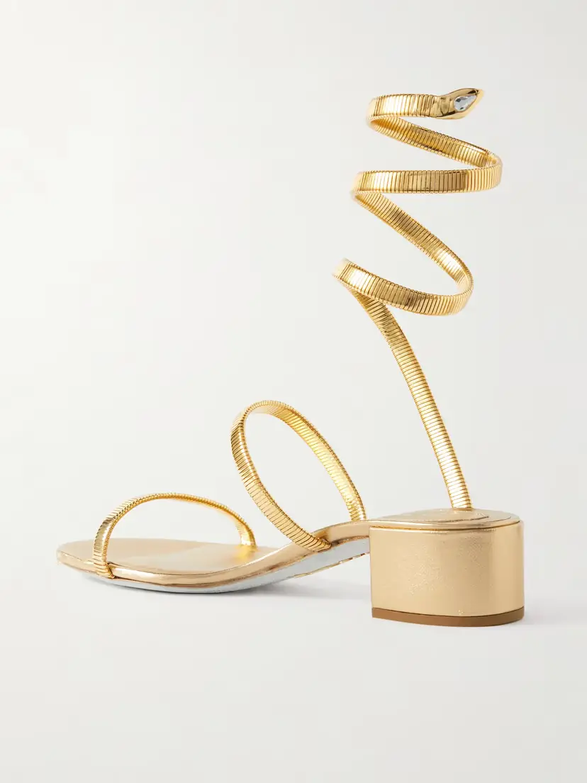 René Caovilla Omega Crystal-embellished Gold-tone Sandals | Thumbnail 3 René Caovilla Omega Crystal-embellished Gold-tone Sandals | Thumbnail 3