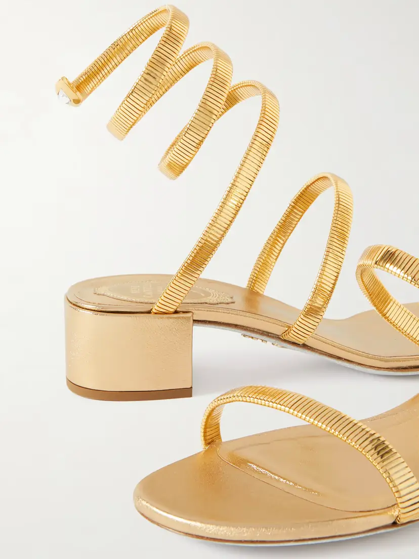 René Caovilla Omega Crystal-embellished Gold-tone Sandals | Thumbnail 4 René Caovilla Omega Crystal-embellished Gold-tone Sandals | Thumbnail 4