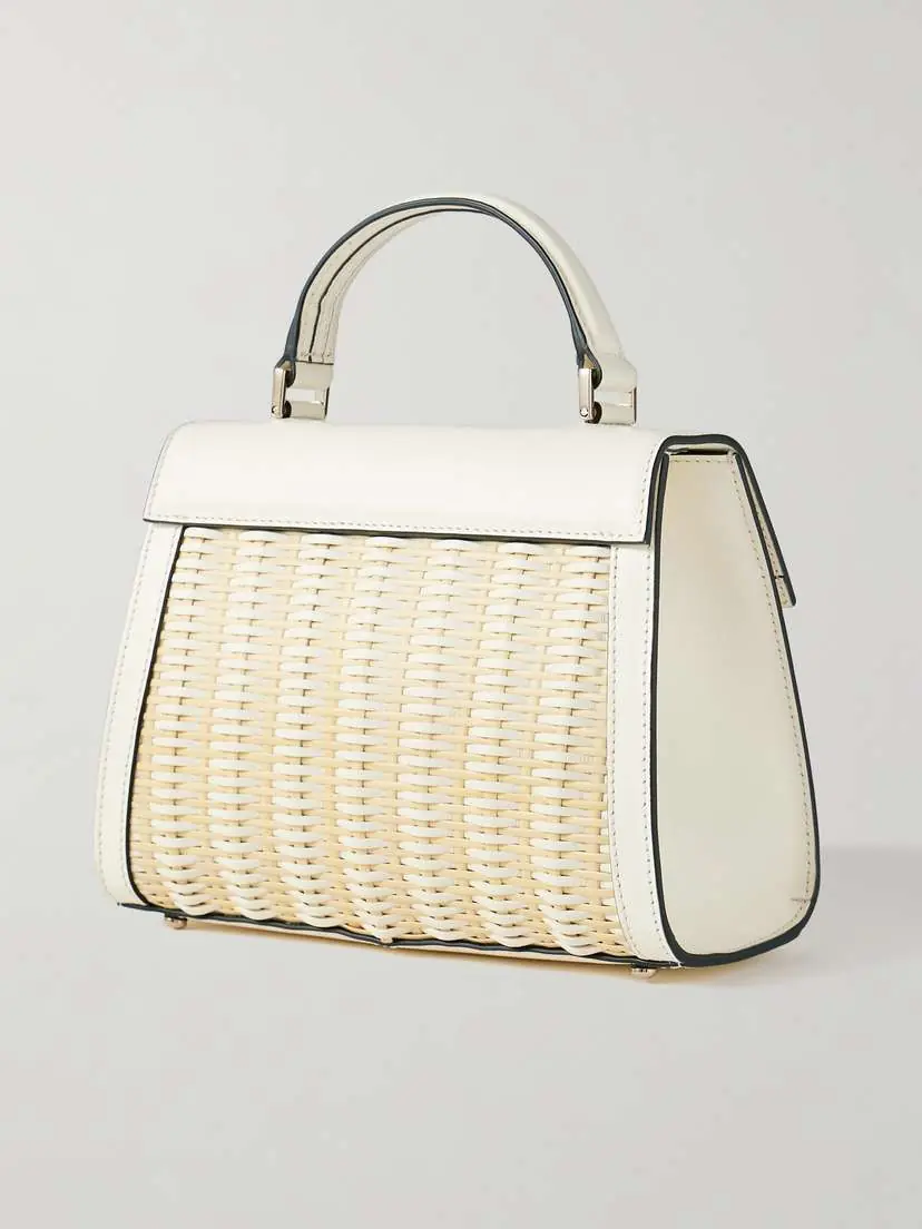 Valentino Garavani Vsling Small Raffia And Leather Shoulder Bag | Thumbnail 3 Valentino Garavani Vsling Small Raffia And Leather Shoulder Bag | Thumbnail 3